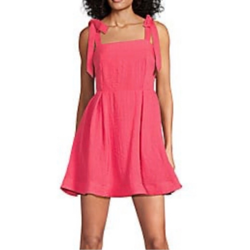 Sam Edelman Pink Tie-Shoulder Mini Dress